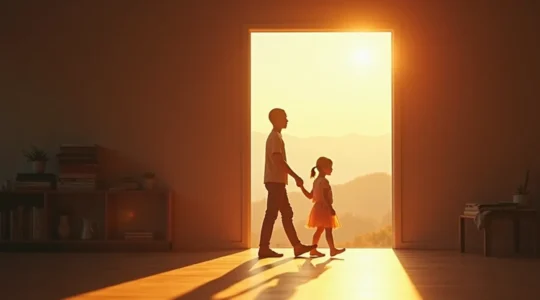 Illustration conceptuelle montrant un couple à la croisée des chemins, symbolisant le changement de scénario relationnel