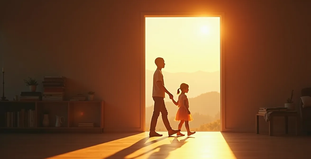 Illustration conceptuelle montrant un couple à la croisée des chemins, symbolisant le changement de scénario relationnel