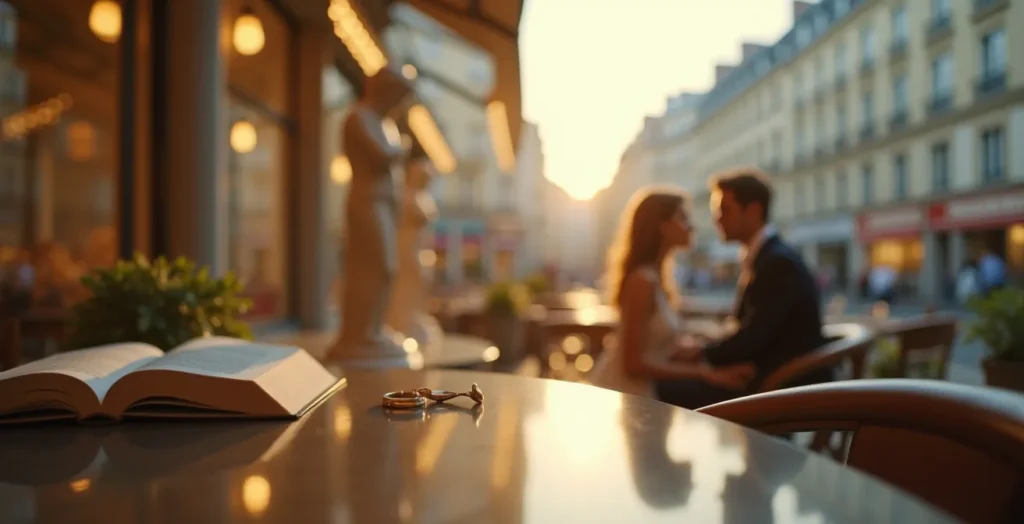 Illustration montrant le contraste entre le mythe platonien de l'âme sœur et une vision moderne d'une relation construite Illustration montrant le contraste entre le mythe platonien de l'âme sœur et une vision moderne d'une relation construite