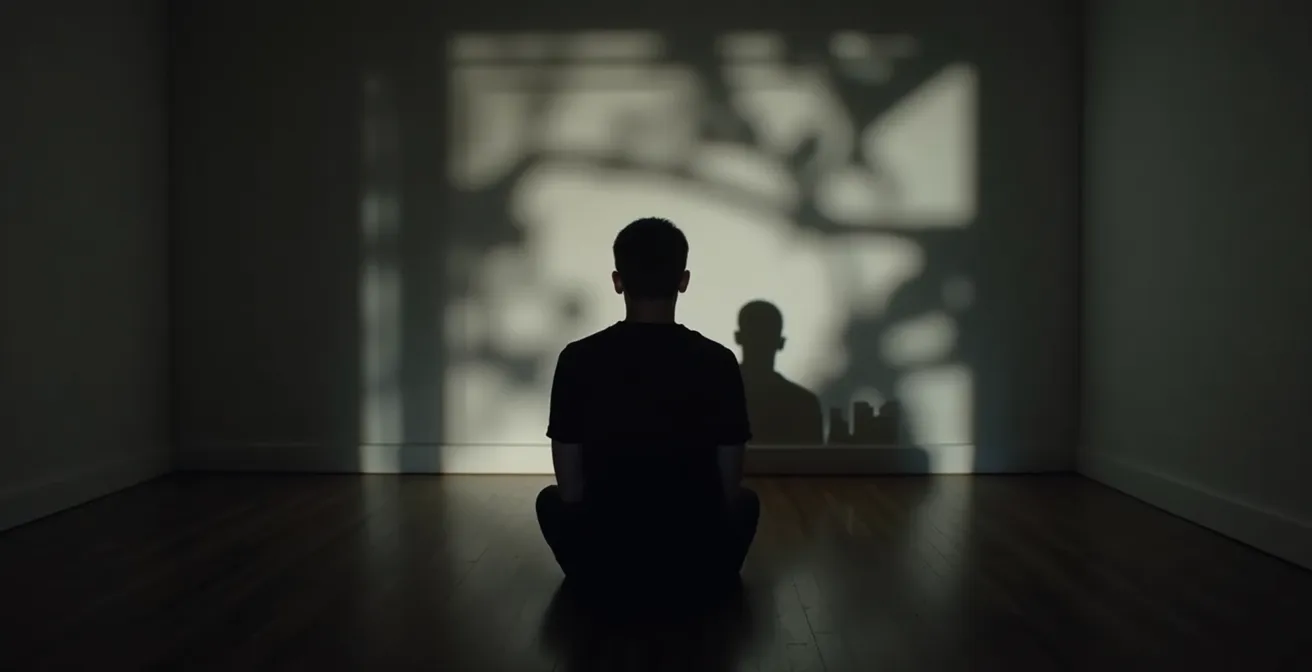 Métaphore visuelle du cinéma intérieur représentant les scénarios de jalousie